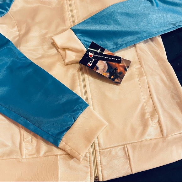 BRAND NWT* Champion stretch 3STRIPE track JACKET - Picture 2 of 14